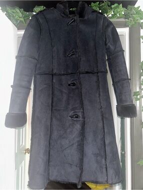 Copper Key Black Faux Shearling Coat